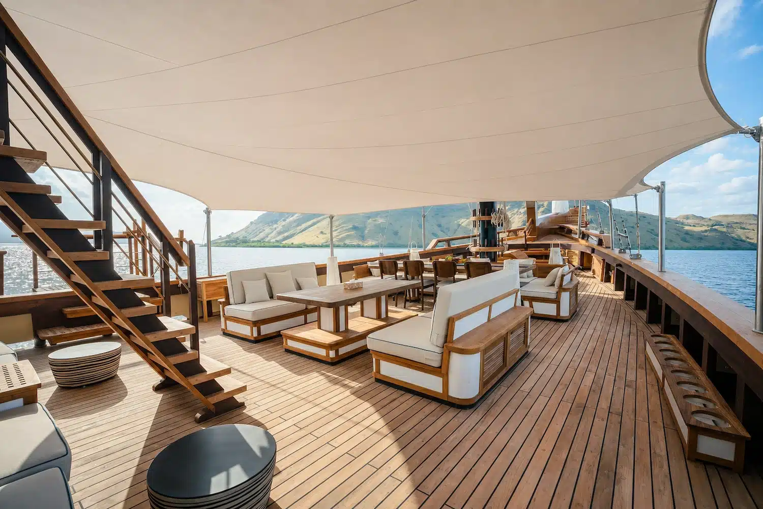 Guests relaxing on Otium's deck